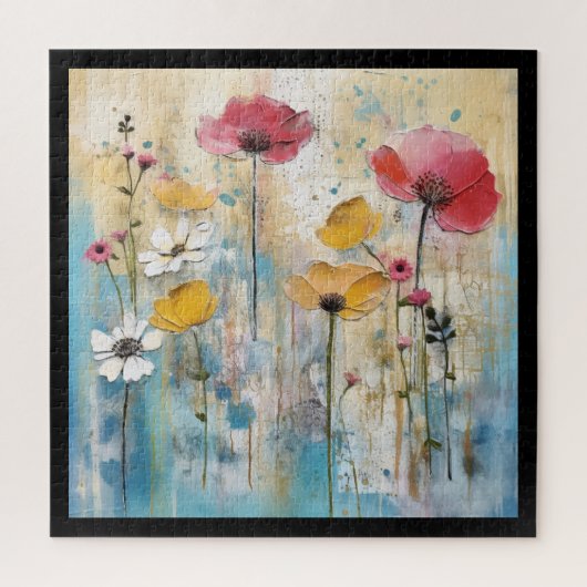 Pastell-Mohn-Impasto-Ölgemälde Puzzle (Vertikal)