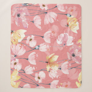 Pastell-Mohnblumen: Nahtloses Wasserfarben-Blumenm Sherpadecke