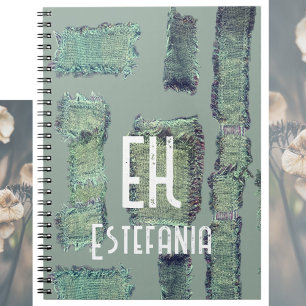 Pastell Monogramm abstrakte Salbeigrün Notizblock