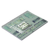 Pastell Monogramm abstrakte Salbeigrün Notizblock (Linke Seite)