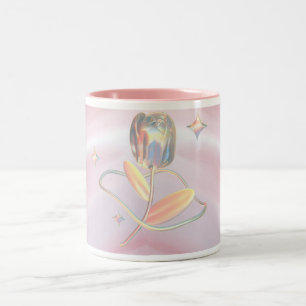 Pastell-Morgen-Tasse - Ein Hauch von Liebe mit jed Zweifarbige Tasse
