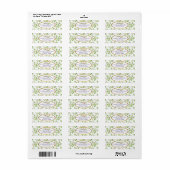 Pastell-Multifloral- und Goldrahmen-Rücksendeadres (Vorne)