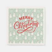 Pastell niedlicher Schneemann mit Kalligraphierung Serviette (Vorderseite)