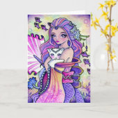 Pastell Ocean Fantasy - leere Karte (Gelbe Blume)