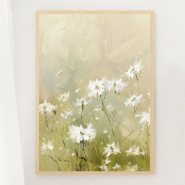 Pastell Olive Green Wildblume Wiese Print 1 of 3 Poster