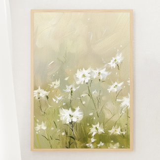 Pastell Olive Green Wildblume Wiese Print 1 of 3 Poster