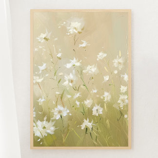 Pastell Olive Green Wildblume Wiese Print 3 of 3 Poster