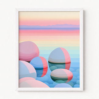Pastell Ombre Sonnenuntergang Abstrakte Reflexione Poster