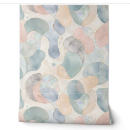 Pastell Opal Organische Formen Aquarell Tapete