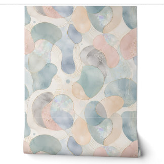 Pastell Opal Organische Formen Aquarell Tapete