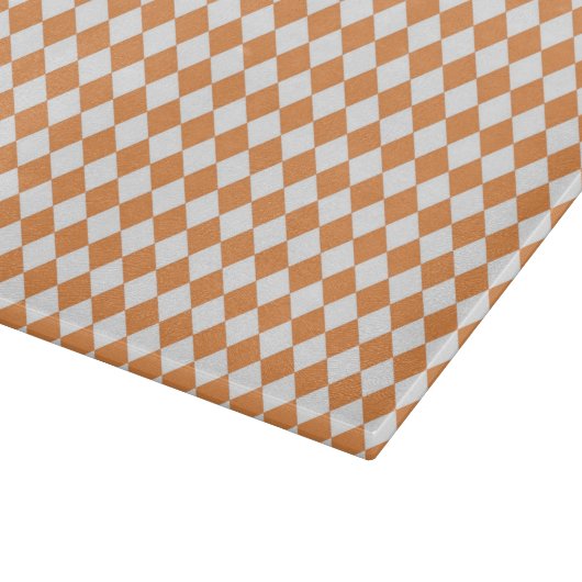 Pastell Orange Diamond Karton-Karton-Muster Schneidebrett (Ecke)