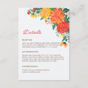 Pastell Orange Gelbe Frühlings-Dahlien-Blumen Hoch Begleitkarte