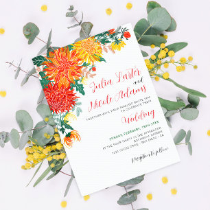 Pastell Orange Gelbe Frühlings-Dahlien-Blumen Hoch Einladung