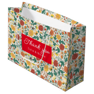 Pastell Orange Gelbe Frühlings-Dahlien-Blumen Hoch Große Geschenktüte