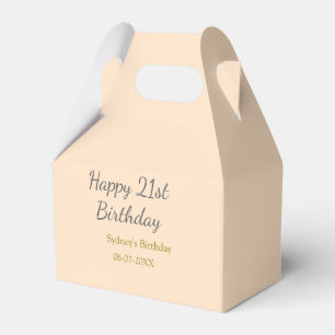 Pastell orange grau herzlichen 21. Geburtstag Name Geschenkschachtel