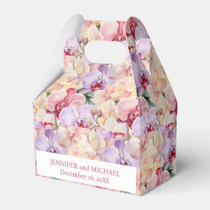 Pastell-Orchideen Aquarell-Einladungskartons Geschenkschachtel