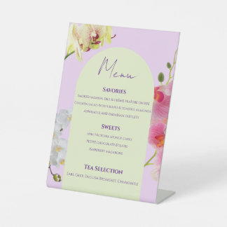 Pastell-Orchideen-Menüschild Sockelschild