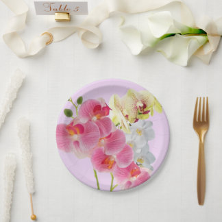 Pastell-Orchideen-Teller Pappteller