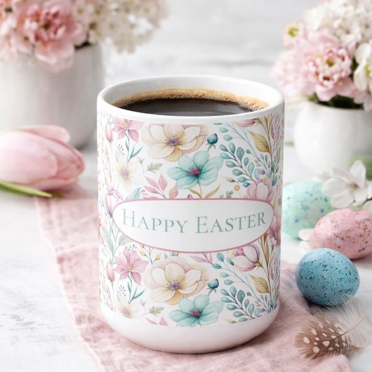 Pastell-Oster-Blumenkunst mit Frühlingsblüten  Kaffeetasse