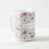 Pastell-Oster-Blumenkunst mit Frühlingsblüten  Kaffeetasse (Vorderseite Links)