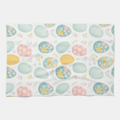 Pastell-Oster-Eier Blumenmuster - Süßer Frühling Geschirrtuch (Horizontal)