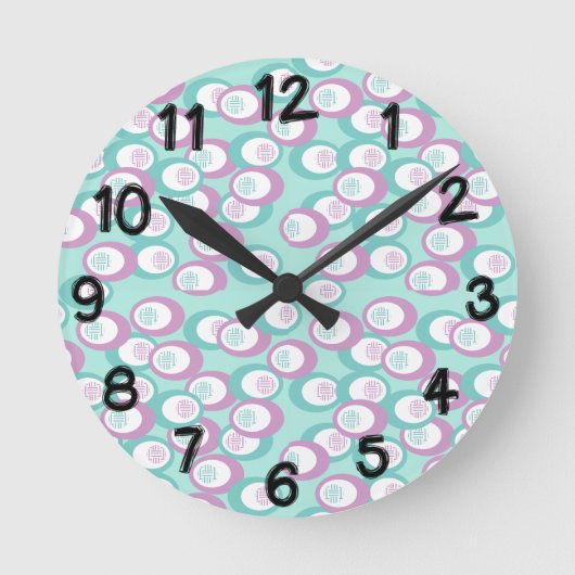 Pastell Ovals Runde Wanduhr (Vorderseite)