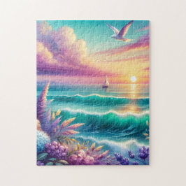 Pastell-Ozean-Sonnenuntergang 252-Teile-Puzzle Puzzle