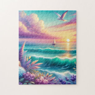 Pastell-Ozean-Sonnenuntergang 252-Teile-Puzzle Puzzle