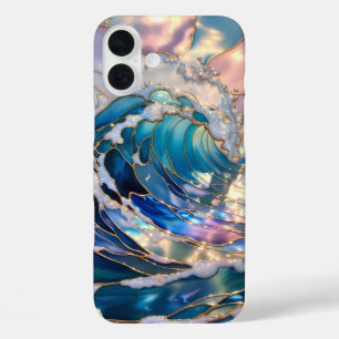 Pastell-Ozeanwellen-Ästhetik-Handyhülle iPhone 16 Plus Hülle