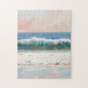 Pastell-Ozeanwellen-Szene-Puzzle Puzzle