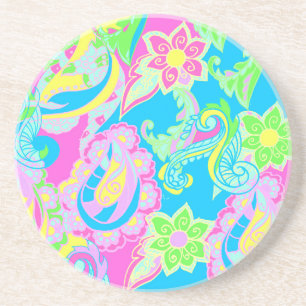 Pastell-Paisley-Blüte Getränkeuntersetzer