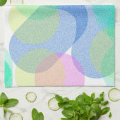 Pastell Pale Turquoise Abstrakt Art Circles Geschirrtuch (Gefaltet)