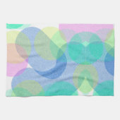 Pastell Pale Turquoise Abstrakt Art Circles Geschirrtuch (Horizontal)