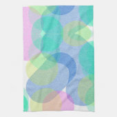Pastell Pale Turquoise Abstrakt Art Circles Geschirrtuch (Vertikal)