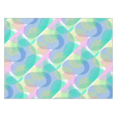 Pastell Pale Turquoise Abstrakt Art Circles Tischdecke (Vorderseite (Horizontal))