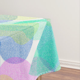 Pastell Pale Turquoise Abstrakt Art Circles Tischdecke