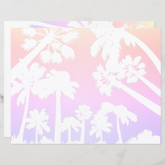 Pastell-Palmen schreiben Papier (Vorne/Hinten)