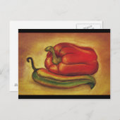 Pastell-Paprikaschoten Postkarte (Vorne/Hinten)