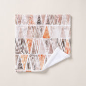 Pastell Pastell Terracotta Tribal Dreiecke Badhandtuch Set (Waschlappen)