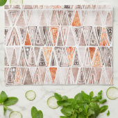 Pastell Pastell Terracotta Tribal Dreiecke Geschirrtuch (Gefaltet)