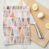 Pastell Pastell Terracotta Tribal Dreiecke Geschirrtuch (Viertel Falte)