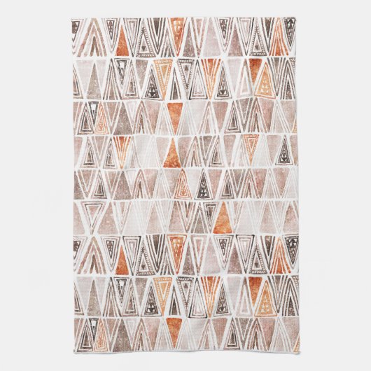 Pastell Pastell Terracotta Tribal Dreiecke Geschirrtuch (Vertikal)