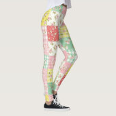 Pastell- Patchwork-Blumen-Gingham-Vintage-Cottage Leggings (Rechts)
