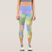 Pastell-Patchwork Capri Leggings (Vorderseite)
