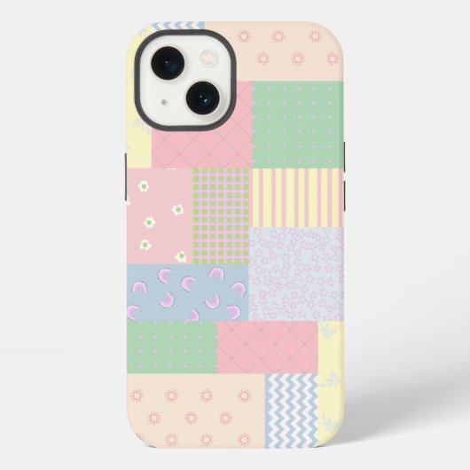 Pastell-Patchwork iPhone Hülle (Rückseite)