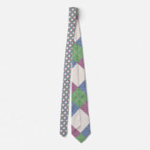 Pastell Patchwork Kariertes Gittermuster Krawatte (Rückseite)