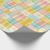 Pastell Patchwork Karo Frühlingsgeschenkpapier Geschenkpapier (Ecke)