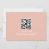 Pastell Peach Moderne Kalligrafie Scan QR Code Save The Date (Rückseite)