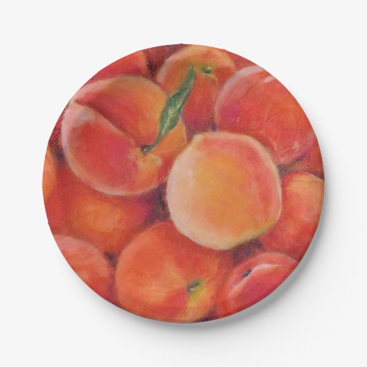 Pastell Peach Paper Tellers Summer Garden Pappteller (Vorderseite)