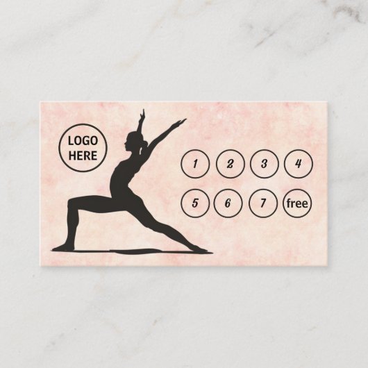 Pastell Peach QR Code Yoga Treuekarte (Vorderseite)